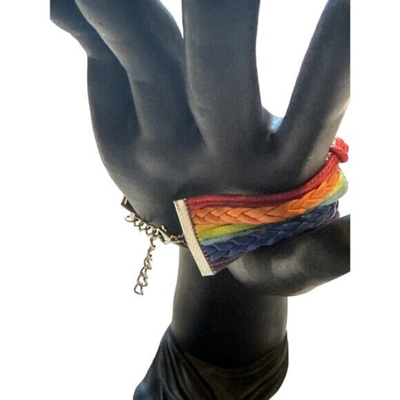 Multicolor Love Infinity Charm Bracelet With Heart Pendant & Adjustable Chain Fo - Picture 3 of 6